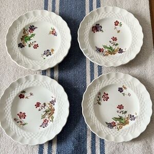 4 SPODE COPELAND BASKET WEAVE WICKER LANE Side Plates 5.5”